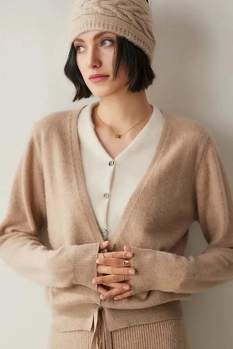 100 Cashmere Layered Colorblocked Cardigan