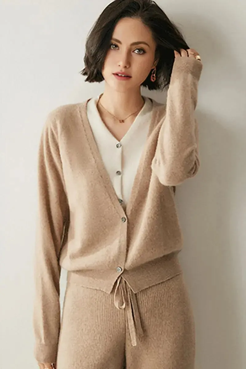100 Cashmere Layered Colorblocked Cardigan