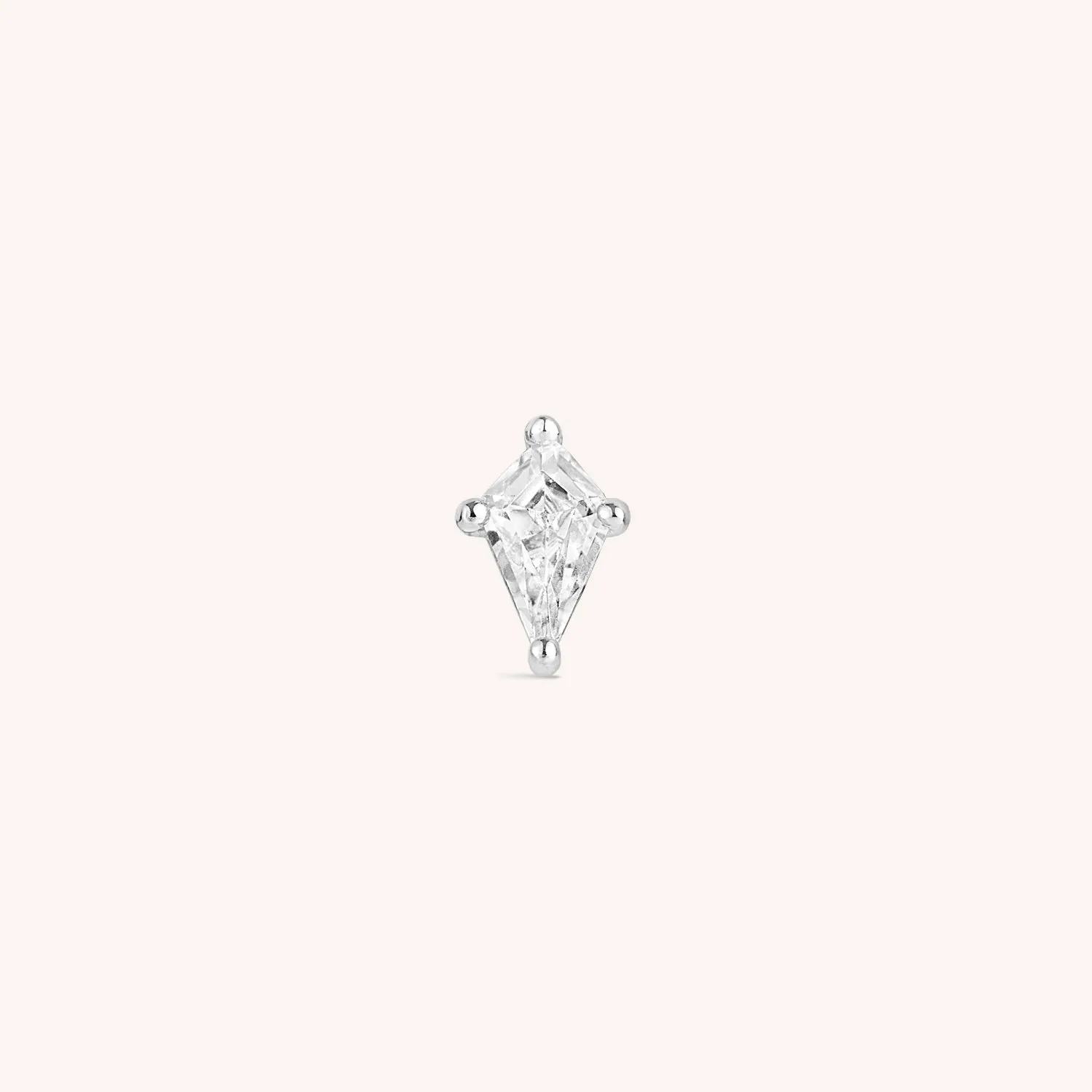 14K Solid Gold Losange Flatback Earring