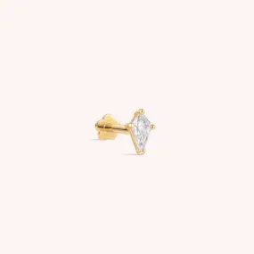 14K Solid Gold Losange Flatback Earring