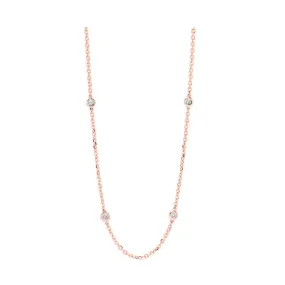 14KT Pink Gold & Diamond Diamonds By The Yard Bracelet & Necklace Neckwear Necklace  - 1-1/2 ctw