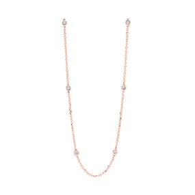 14KT Pink Gold & Diamond Diamonds By The Yard Bracelet & Necklace Neckwear Necklace  - 1 ctw
