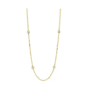 14KT Yellow Gold & Diamond Diamonds By The Yard Bracelet & Necklace Neckwear Necklace  - 1-1/2 ctw