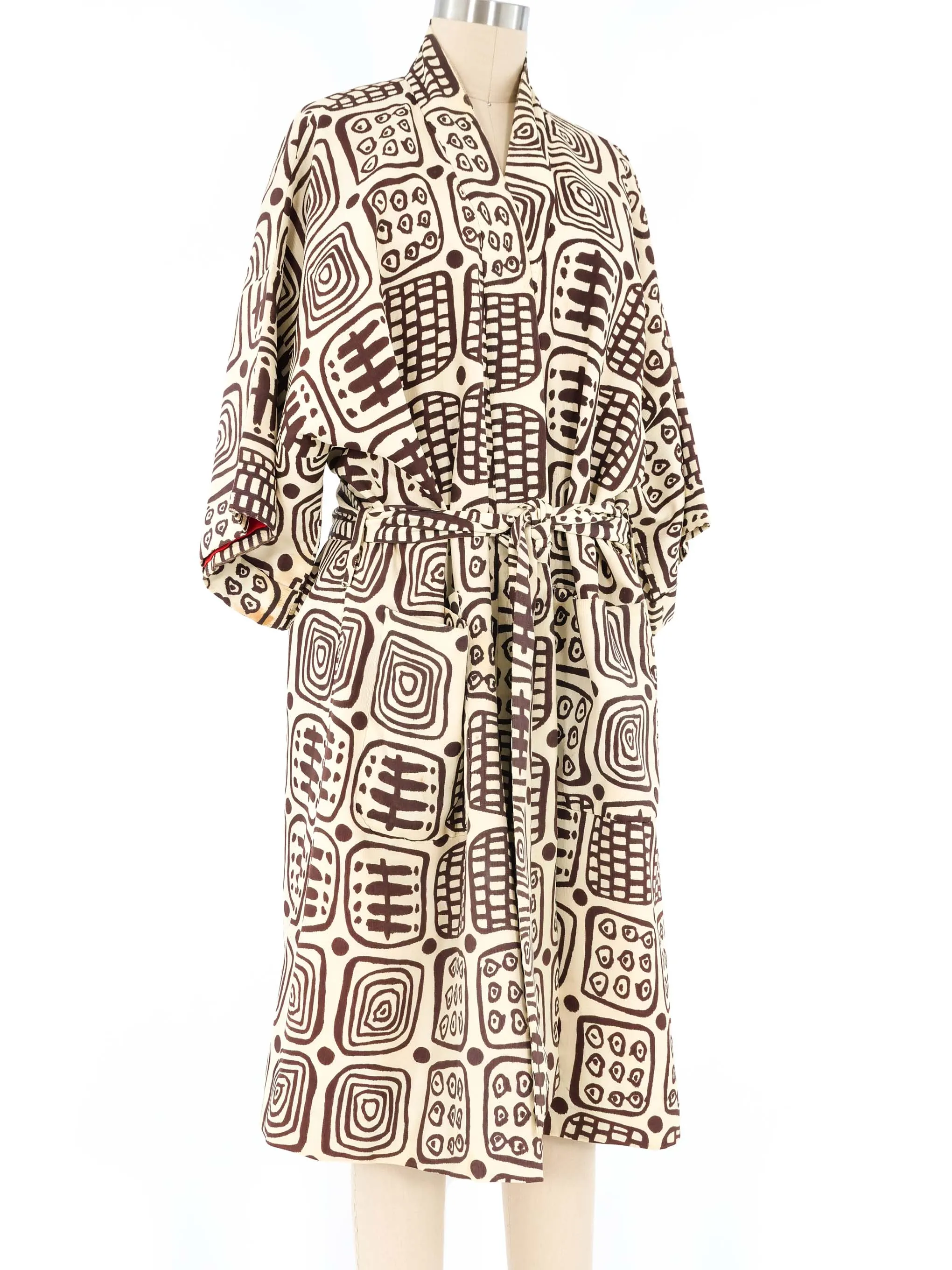 1950s Block Printed Kimono