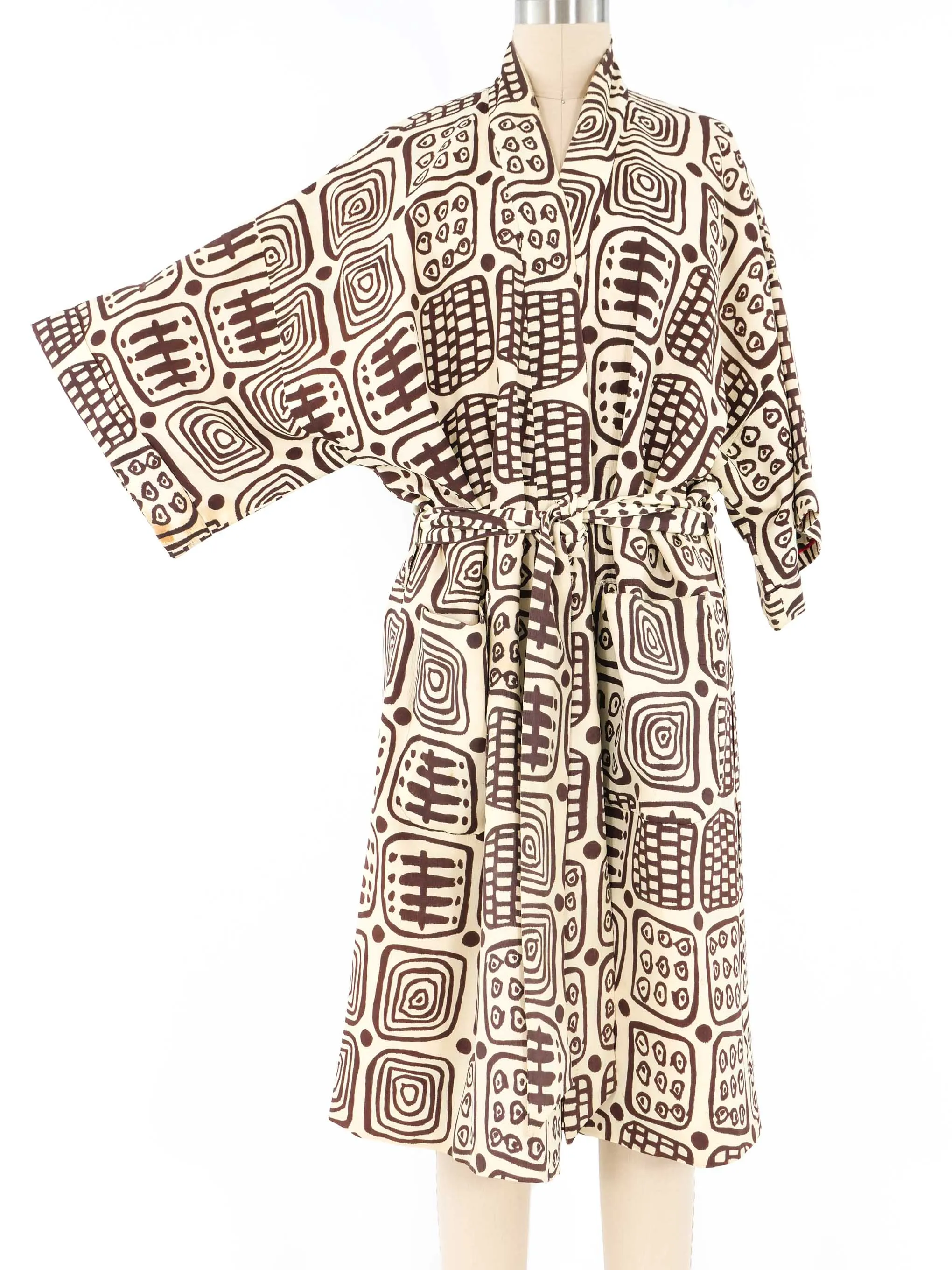 1950s Block Printed Kimono