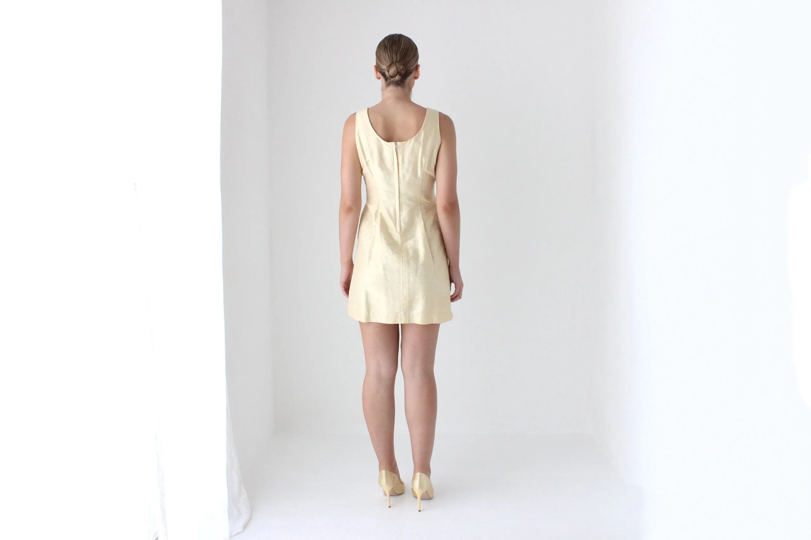 1980s Handmade Buttercream Raw Silk Mini