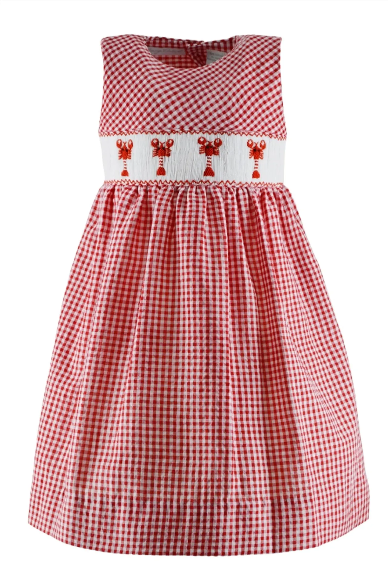 20106T-Smocked Lobster Seersucker Toddler Girl Dress