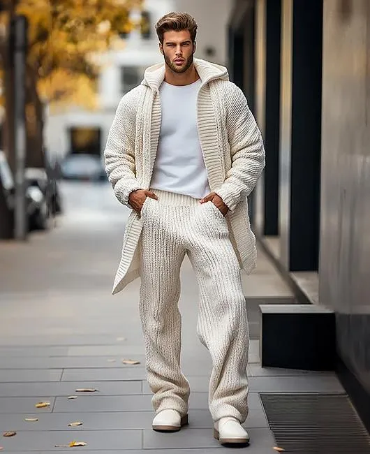 【24-hour shipping】Casual Loose Solid Hooded Knit Cardigan
