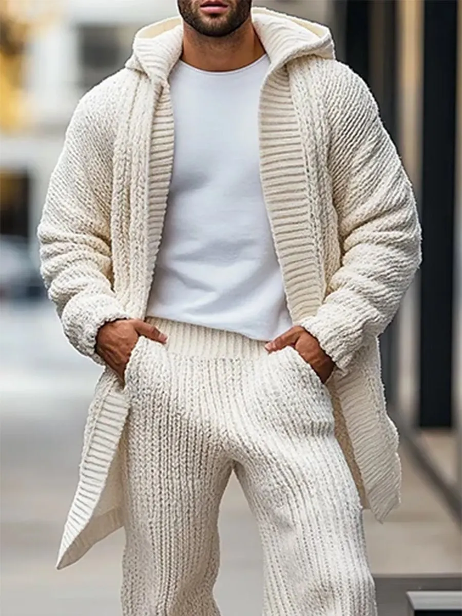 【24-hour shipping】Casual Loose Solid Hooded Knit Cardigan