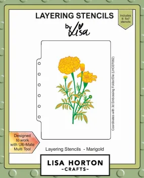 5x7 Marigold Layering Stencils