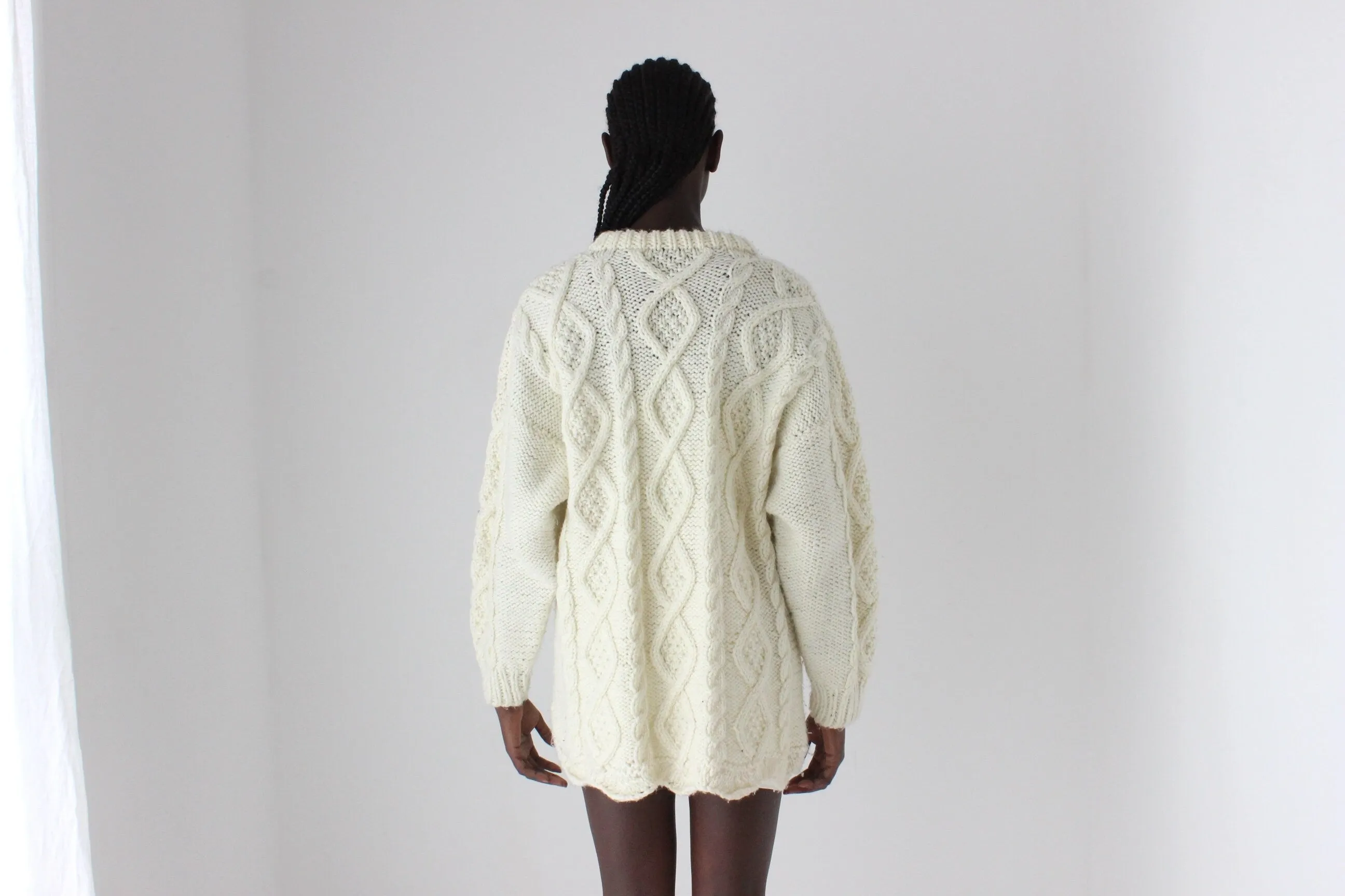 80s Chunky Cable Knit Sweater Dress