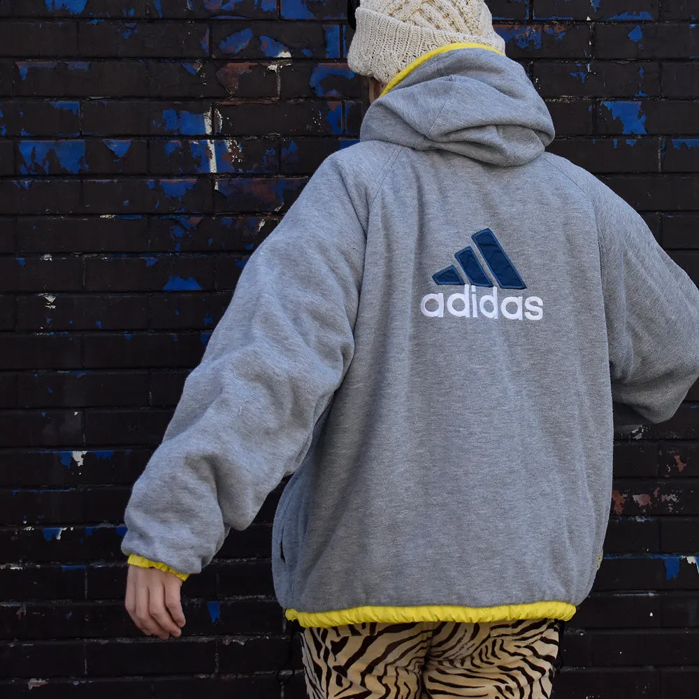 90's adidas リバーシブル フード付きナイロンジャケット 231224