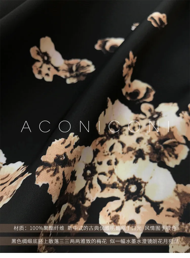 Aconiconi｜Luxury French japanese retro print tube top suspender loose dress - Kimiko