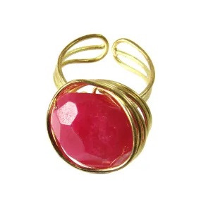 Agate Chunk Statement Ring in Berry WorldFinds