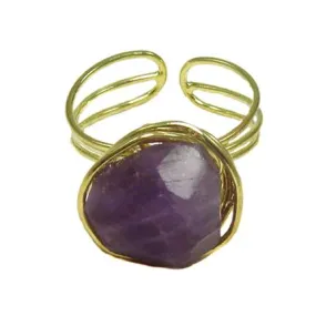 Agate Chunk Statement Ring in Plum WorldFinds