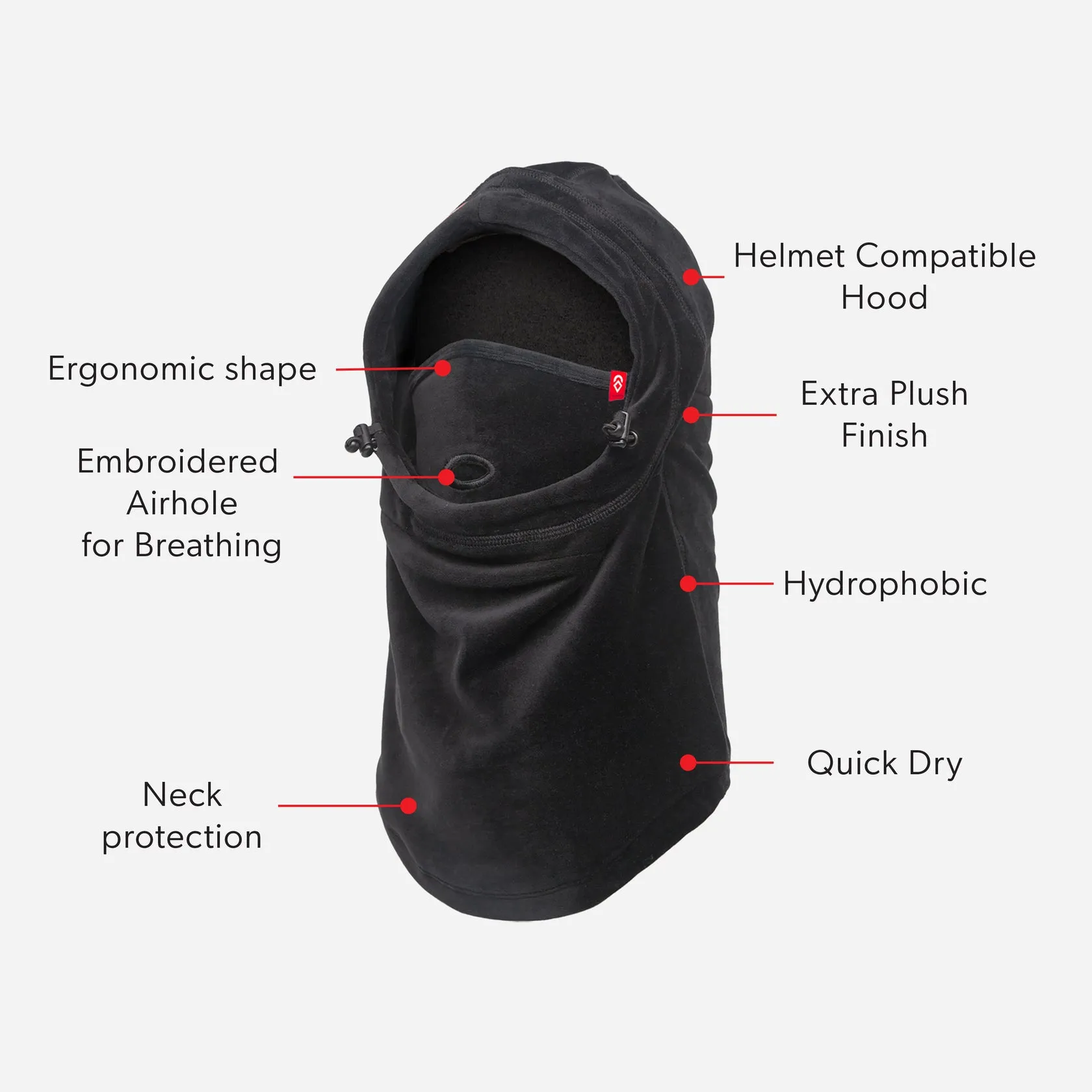 Airhole Junior Milk Fleece Airhood - Black