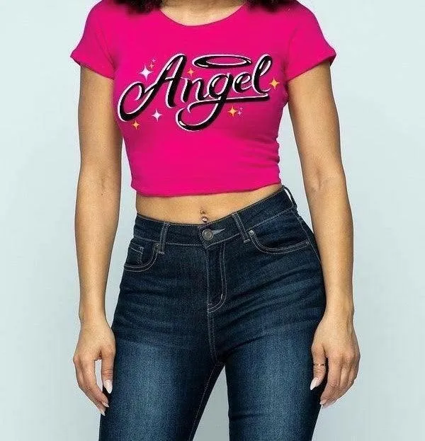 Angel Graphic crop top