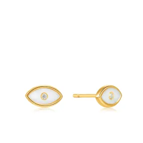 Ania Haie Sterling Silver & Gold Plated Evil Eye Gold Stud Earrings