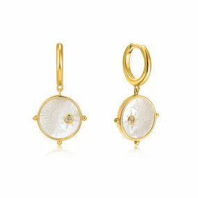 Ania Haie Sterling Silver & Gold Plated Moon Emblem Huggie Earrings