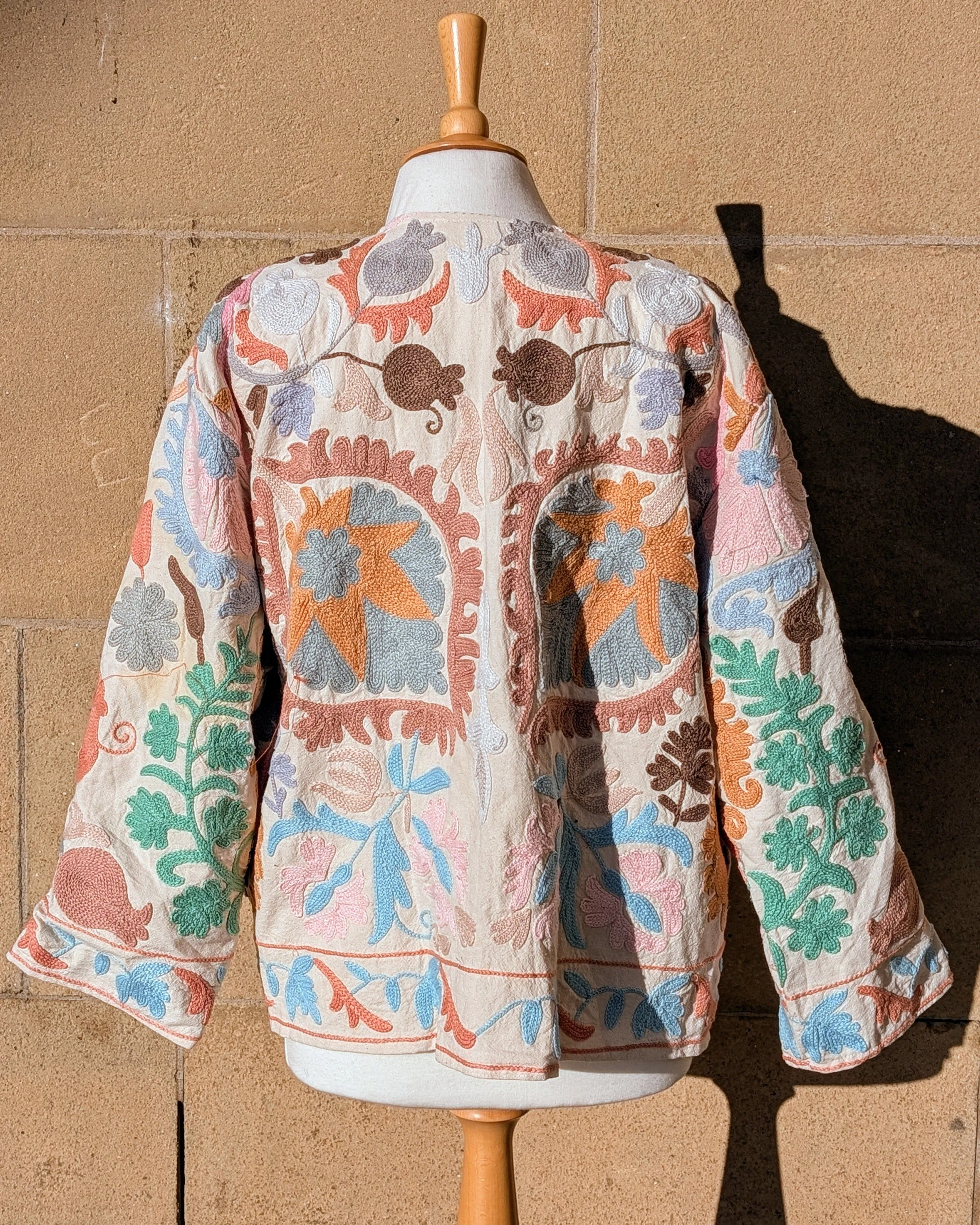 Anushka Pastel Tapestry Suzani Kimono Ladies Jacket No 23
