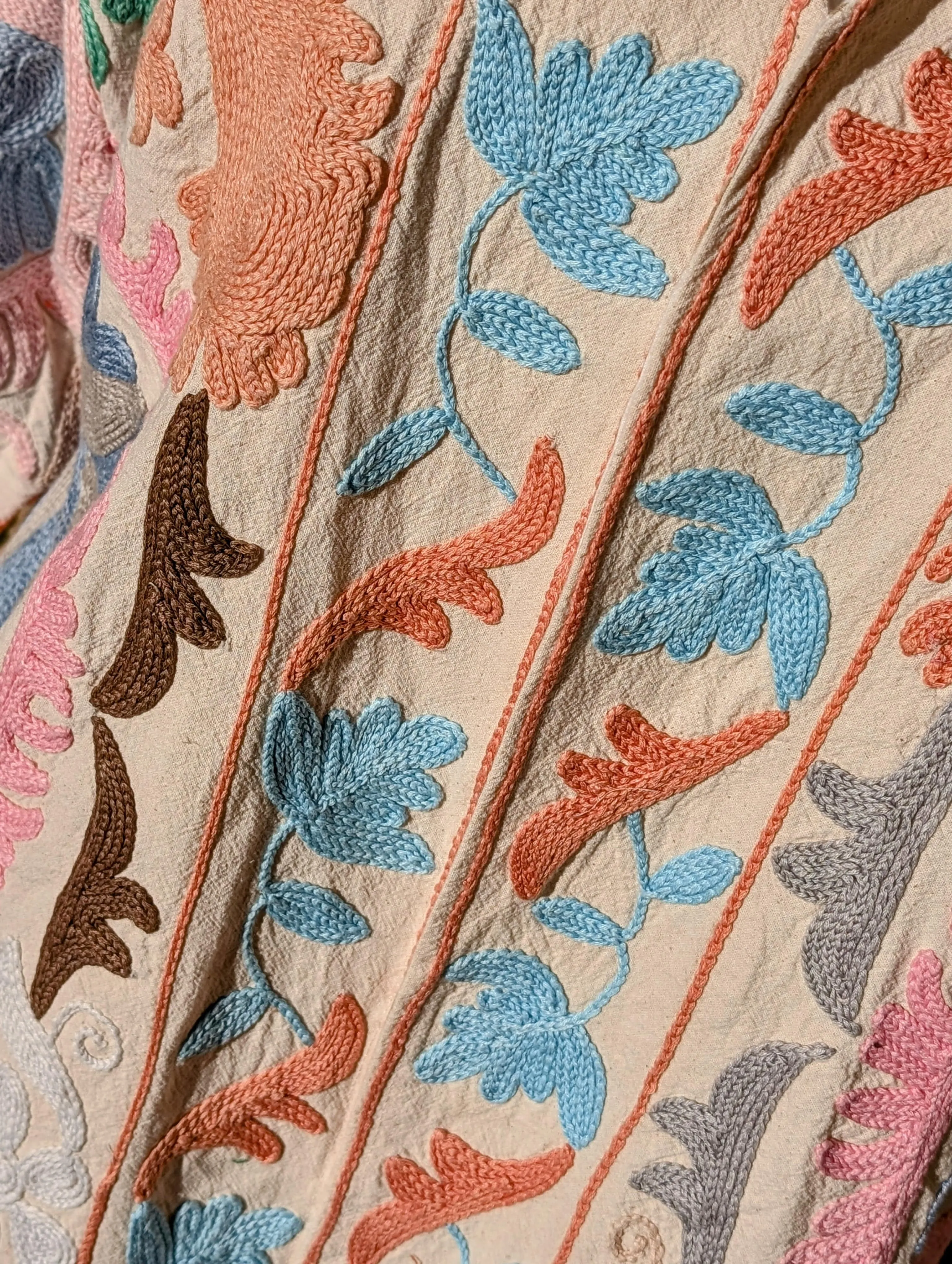 Anushka Pastel Tapestry Suzani Kimono Ladies Jacket No 23