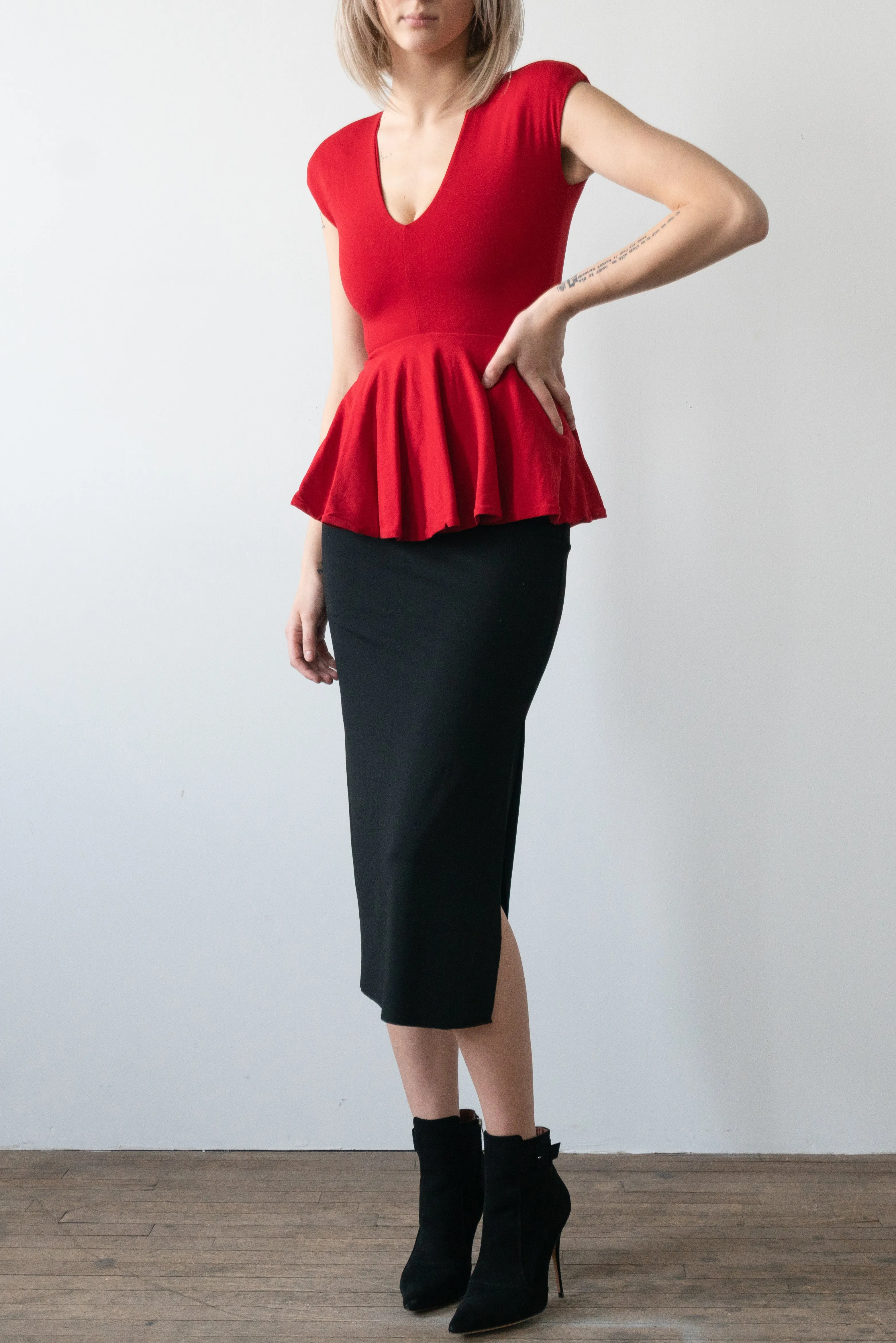 Archival Rare V Neck Peplum