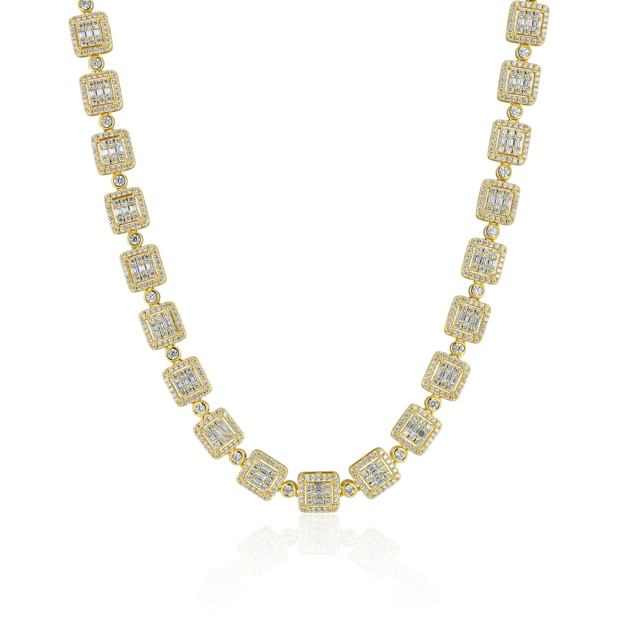 Baguette Cut Mix Tennis Chain - 10mm