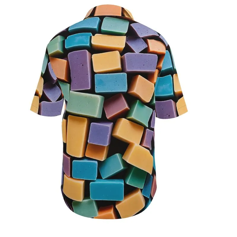 Bars of Soap Button Down Short Sleeve Shirt