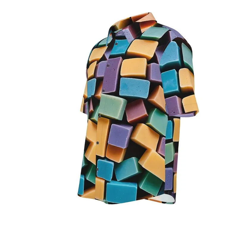 Bars of Soap Button Down Short Sleeve Shirt