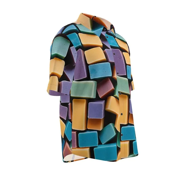 Bars of Soap Button Down Short Sleeve Shirt