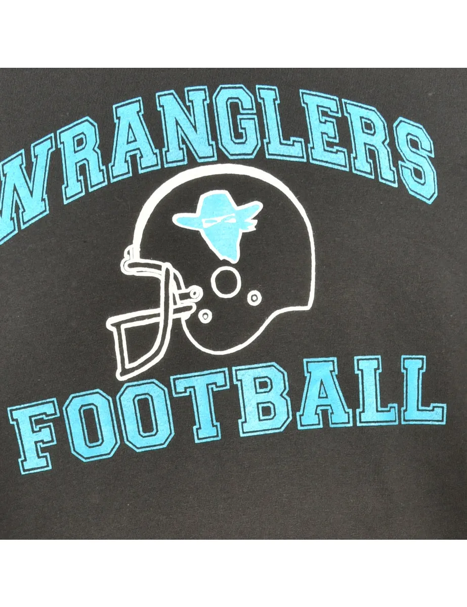 Black & Light Blue Football Gildan Sports T-shirt - M
