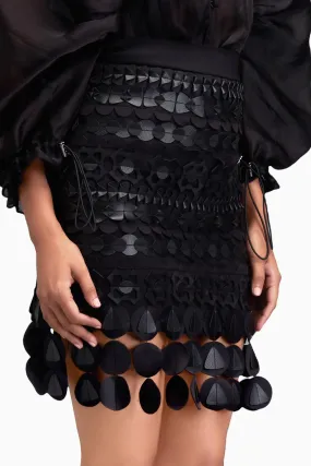 Black Intricate Layered Skirt