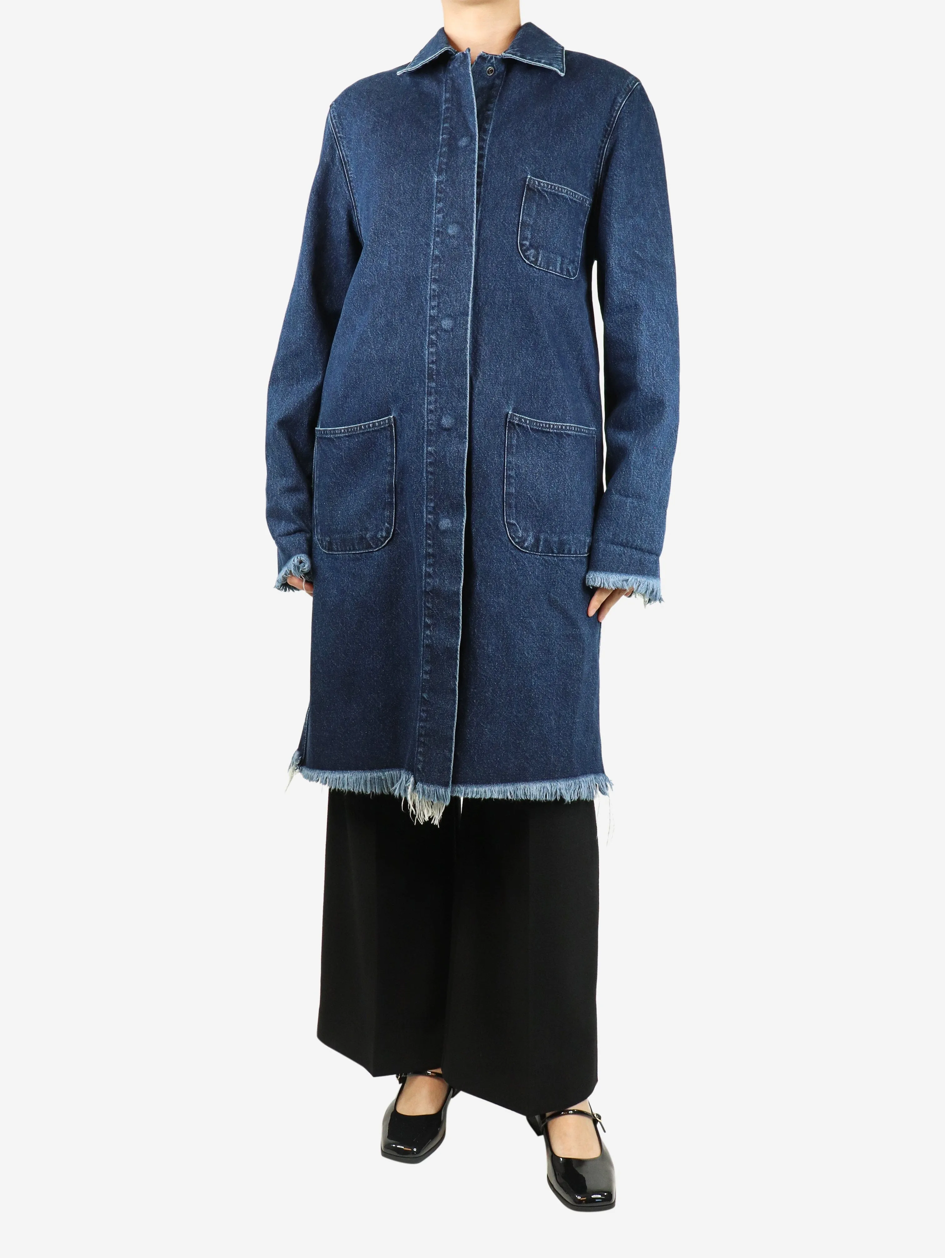 Blue denim overcoat - size XS