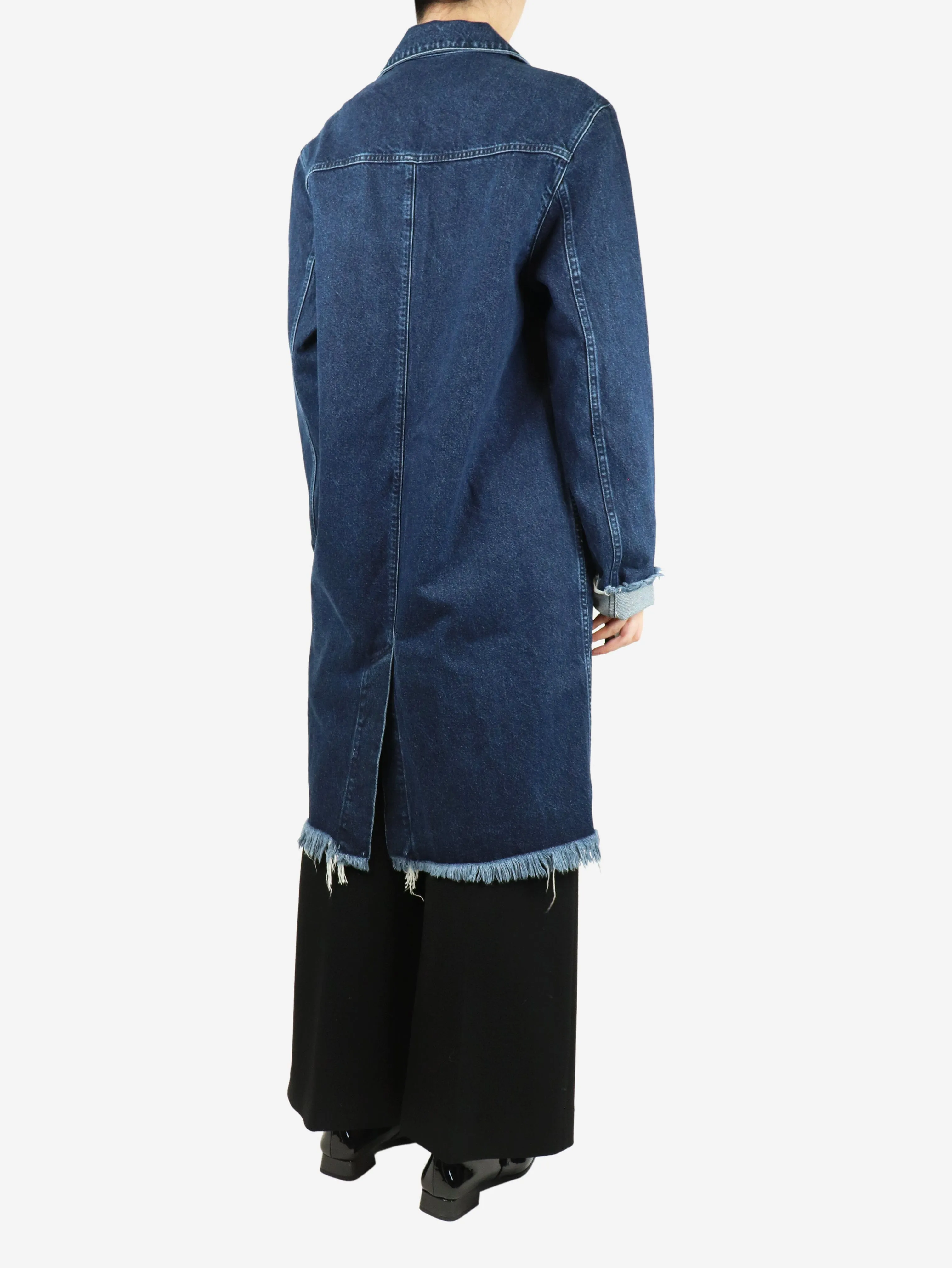 Blue denim overcoat - size XS
