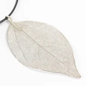 Bravery Leaf Necklace - Silver