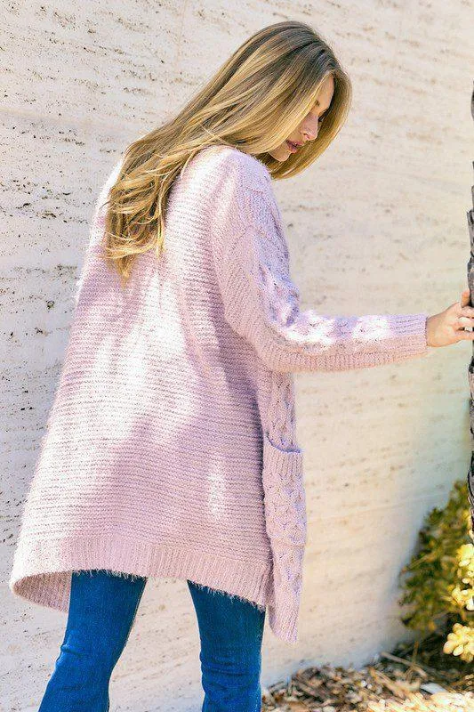 Cable Knit Long Cardigan
