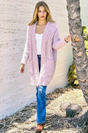 Cable Knit Long Cardigan