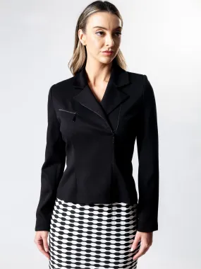 CAMBRIDGE Rib Panelled Business Biker Jacket