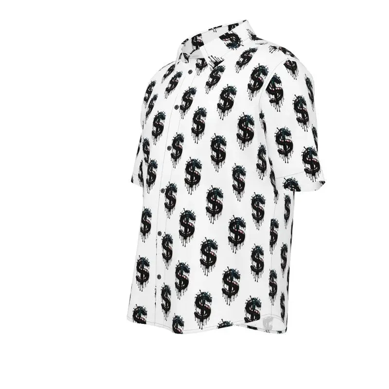 Capitalism Dollar Sign Button Down Short Sleeve Shirt