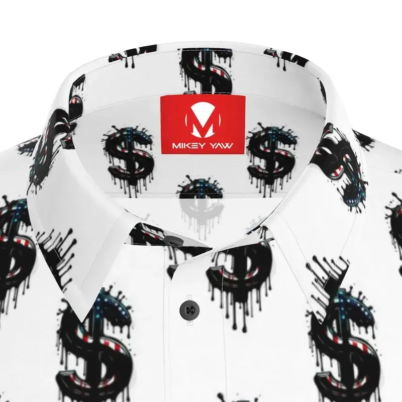 Capitalism Dollar Sign Button Down Short Sleeve Shirt