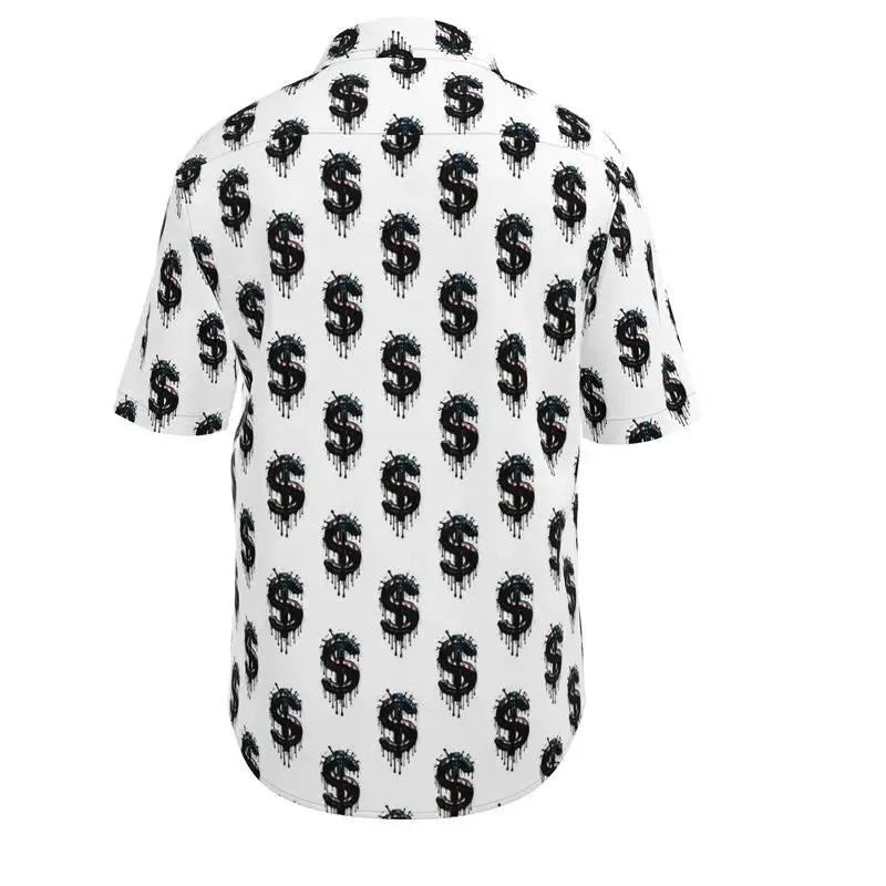Capitalism Dollar Sign Button Down Short Sleeve Shirt