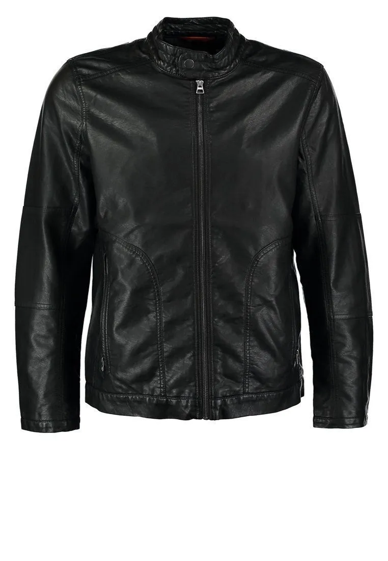 Casa Black Leather Jacket Men Biker Motorcycle
