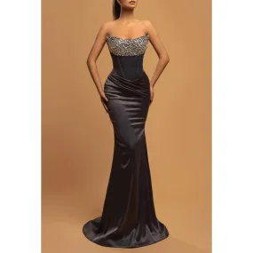 Chic & Morden Trumpet Sleeveless Off-Shoulder Ruched Party Prom Dress