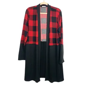 Chicsoul Buffalo Plaid/Black Cardigan- Size 1X
