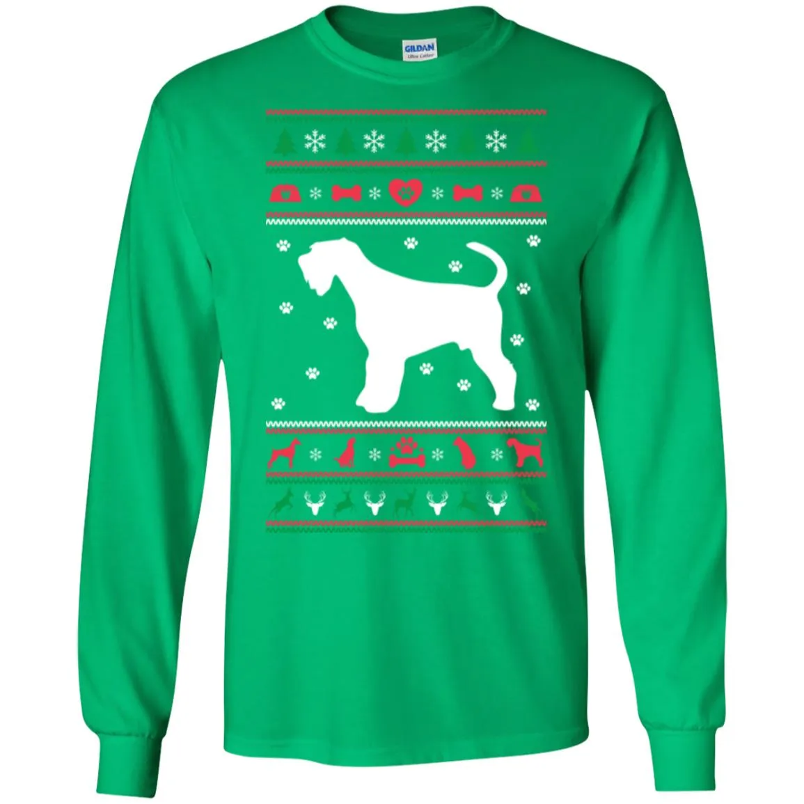 Christmas Airedale Dog Men Long SLeeve Shirt