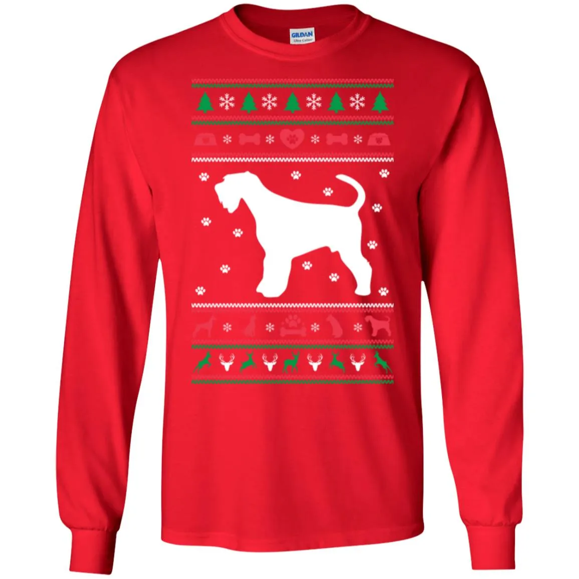 Christmas Airedale Dog Men Long SLeeve Shirt