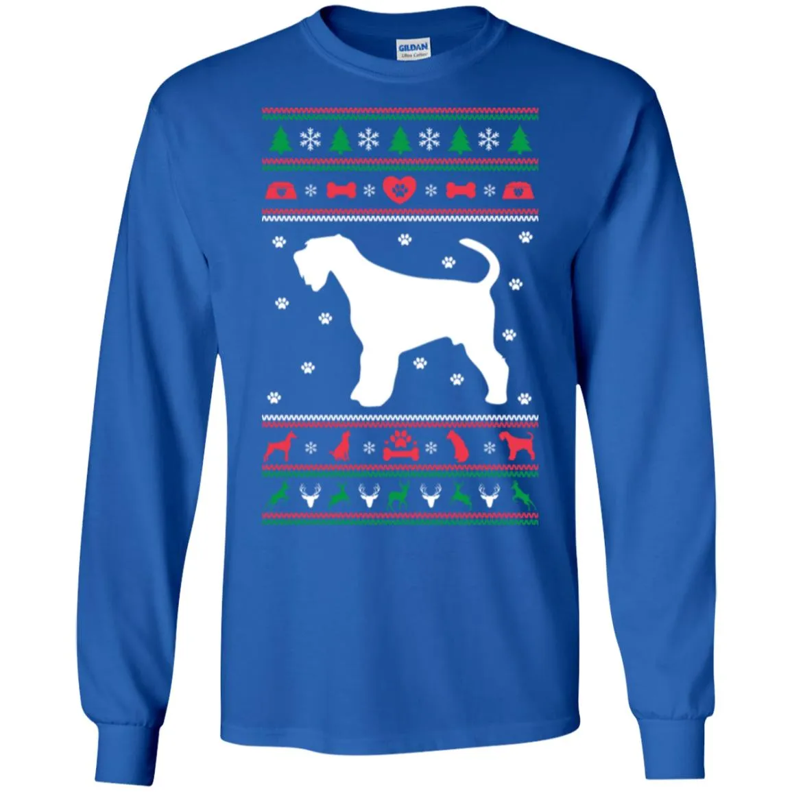 Christmas Airedale Dog Men Long SLeeve Shirt
