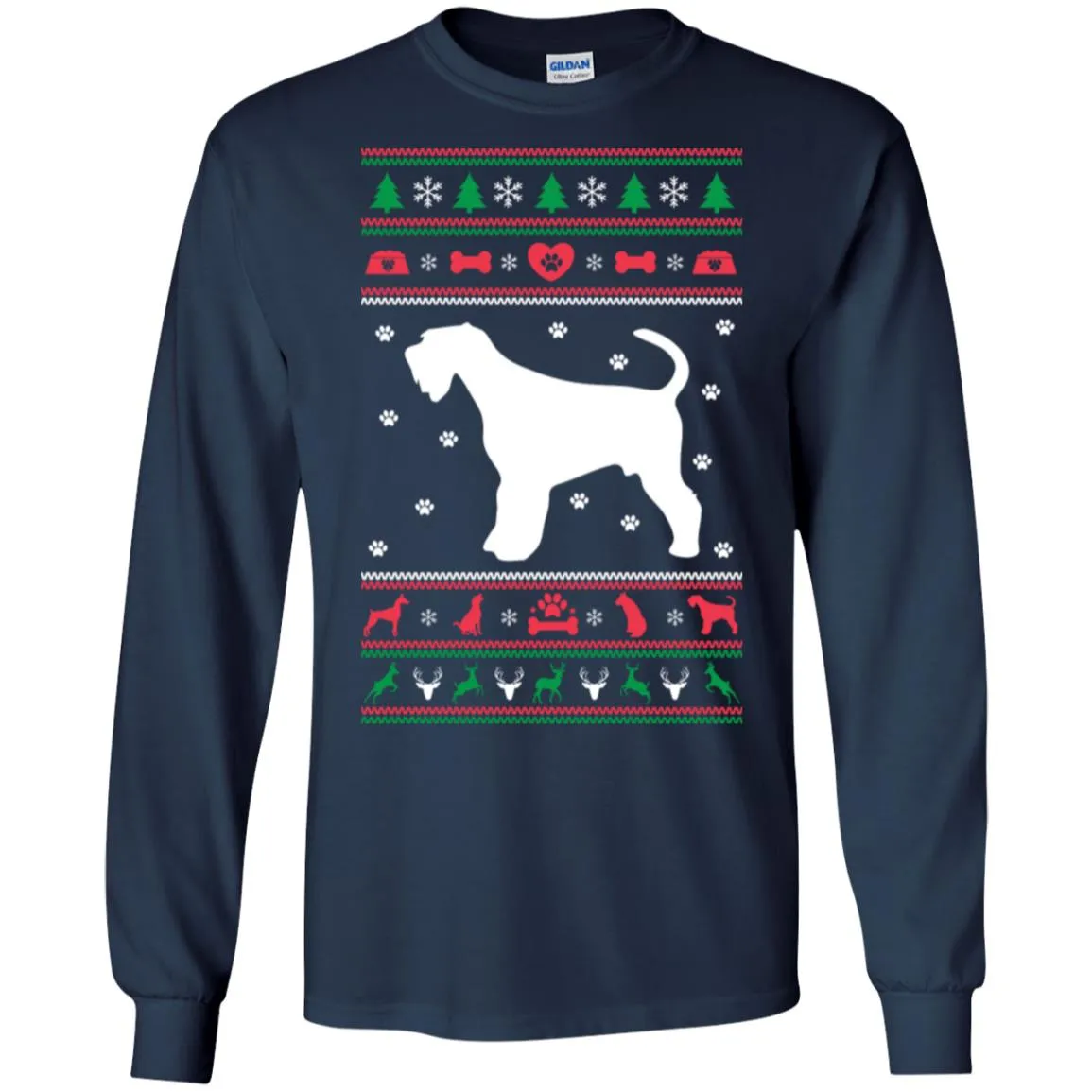 Christmas Airedale Dog Men Long SLeeve Shirt