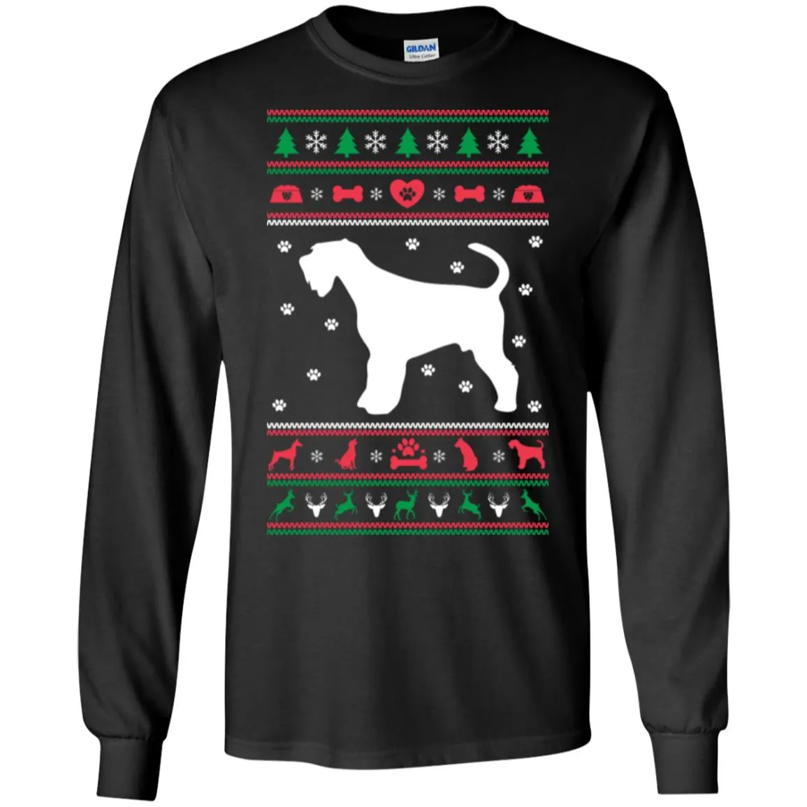 Christmas Airedale Dog Men Long SLeeve Shirt
