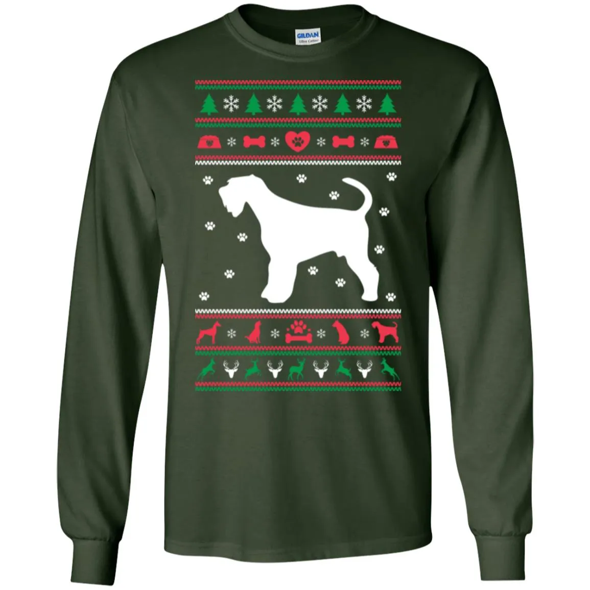 Christmas Airedale Dog Men Long SLeeve Shirt
